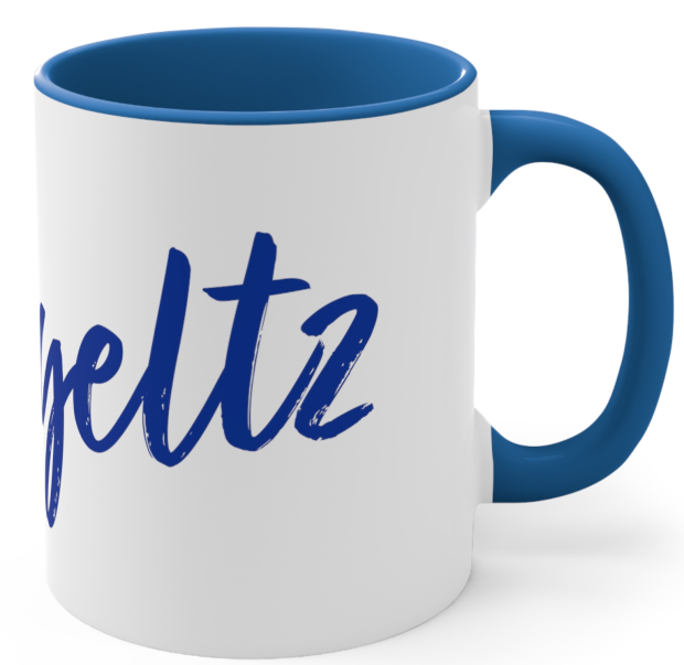 White Ceramic Mug printed with club logo.